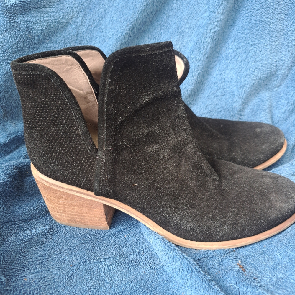 Hinge Black Suede Ankle Booties